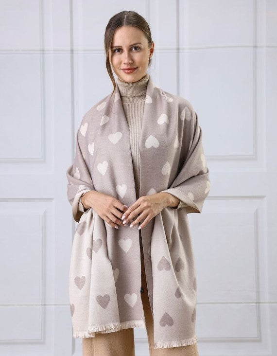 WELL SCARF HEART PRINT