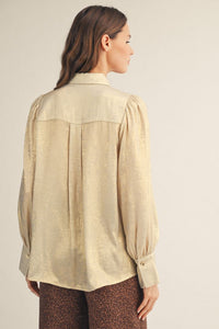 PUFF SHOULDER BUTTON DOWN TOP