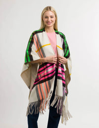 FRAAS PONCHO PLAID MULTI