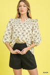 BOW PRINT BLOUSE