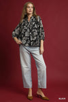 UM BLOUSE 2TONE FLORAL