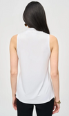 JOSEPH RIBKOFF SLEEVELESS SILKY KNIT FIT & FLARE TOP