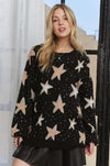 TEXTURE STAR PATTERN SWEATER