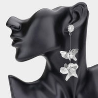 WONA EARR DBL FLORAL CUTOUT DROP