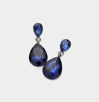 WONA EARR GLASS CRYSTAL TEARDRP