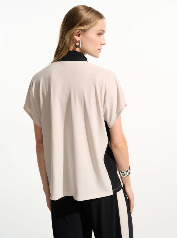 JOSEPH RIBKOFF 1/4 ZIP COLOUR BLOCK TOP