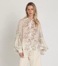 HORSE STENCIL SHEER TOP