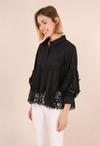 COTTON GUIPURE LACE TOP