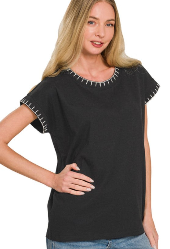 STITCH DETAIL OVERSIZE TOP