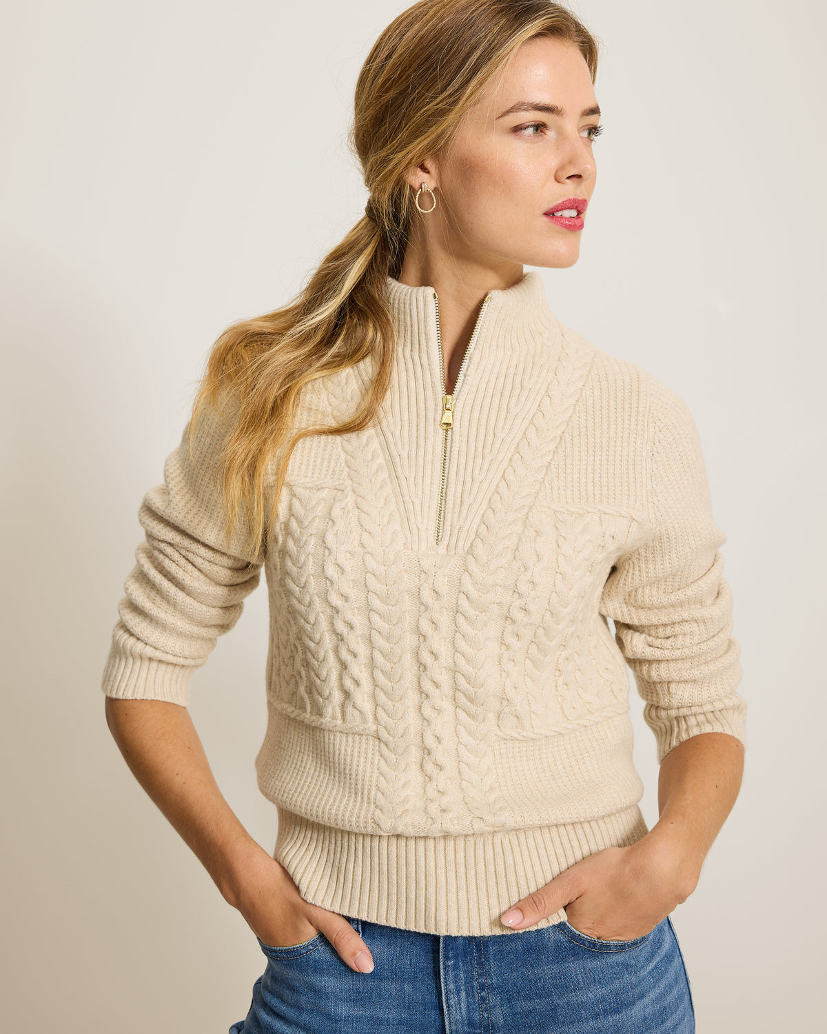 TOMMY SWEATER KNIT HALF ZIP