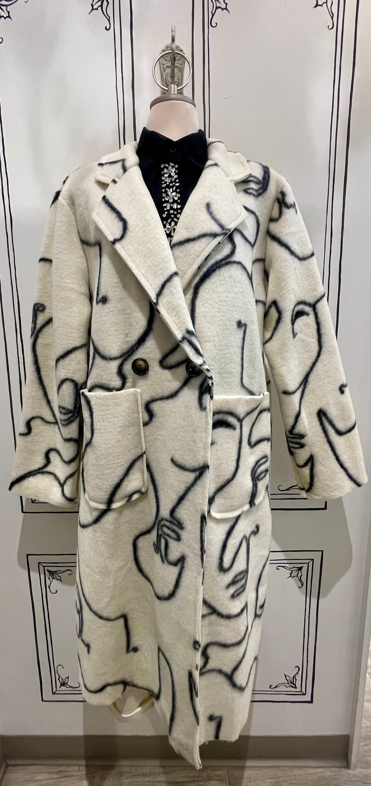 ETERN COAT MIDI LENGTH WOOL FEEL