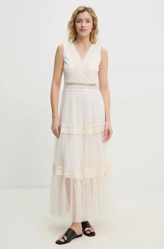 LONG PLUMETIS TULLE DRESS