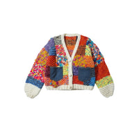 SHANNON SWEATER CARDI GRID PATTERN