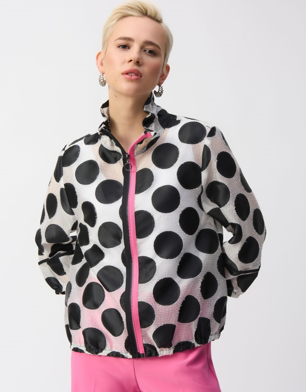 JOSEPH RIBKOFF JACQUARD POLKA DOT JACKET