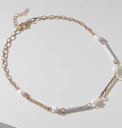 MERX NECKL MULTI BAR PEARL