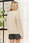 TEXTURED SWEATER WITH RIBBED CUFF