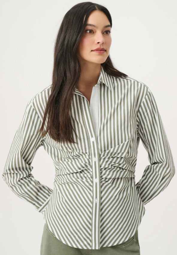 RIBKOFF TOP STRIPED COTTON SHIRRED