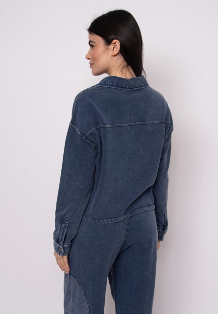 RD JACKET BTN DENIM LOOK