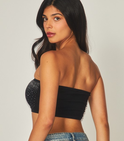 SEAMLESS JEWELED BANDEAU