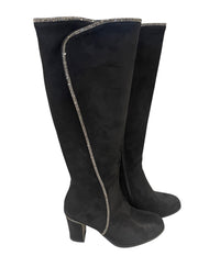 TAXI BOOT SUEDE HEEL W/RHINE STRIPE