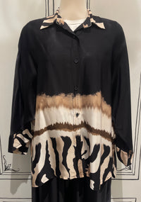 2 PIECE SET - 3/4 SLEEVE BUTTON UP WITH PULL ON PANTS