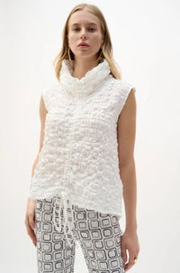 JOSEPH RIBKOFF COWL COLLAR BUBBLE TOP