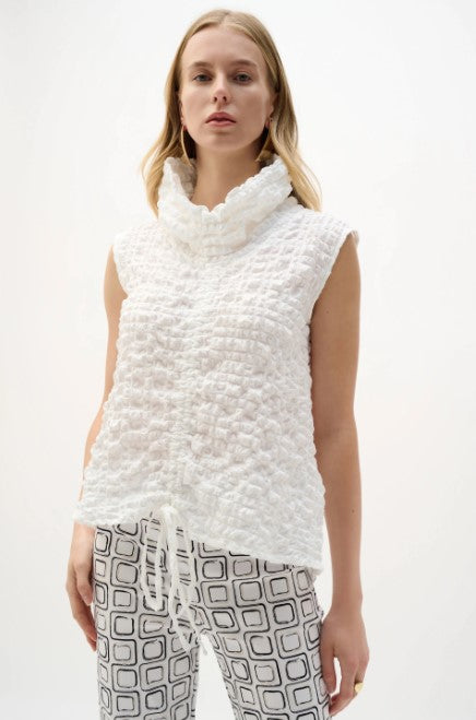 JOSEPH RIBKOFF COWL COLLAR BUBBLE TOP