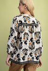 GIGIO BLOUSE FLORAL PRINT 3/4 SLV