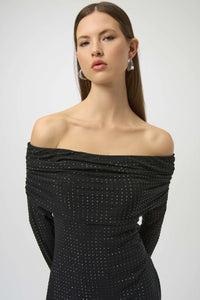 RIBKO DRESS OFF SHLDR STUDS