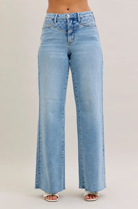 JUDY BLUE HIGH WAISTED RETRO WIDE JEANS