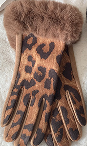 PIC GLOVE ANM PRNT FAU FUR CUFF