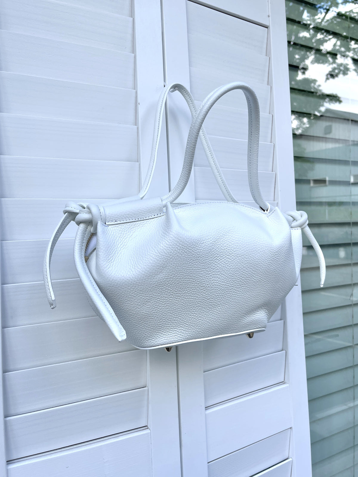 ITALIAN LEATHER BASKET WEAVE BAG