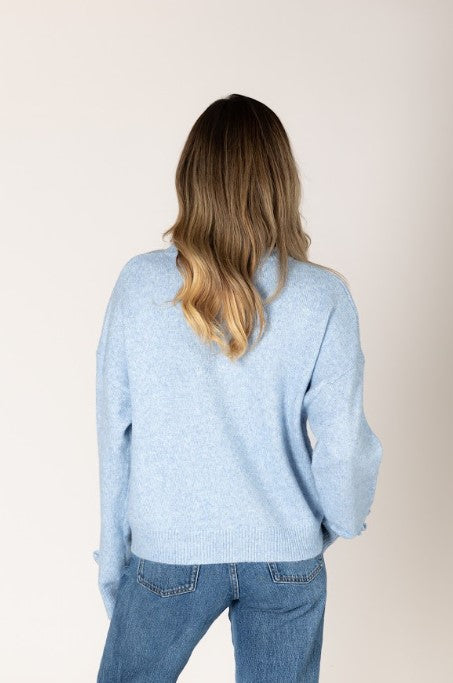 LYLA SWEATER KNIT EMBROIDERED BOWS