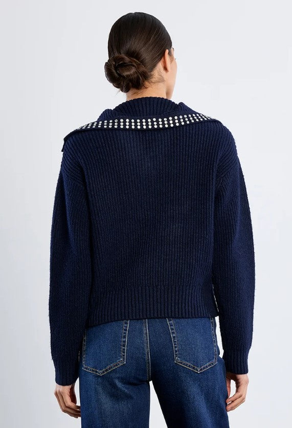 MOLLY SWEATER KNITTED STUDDED COLAR