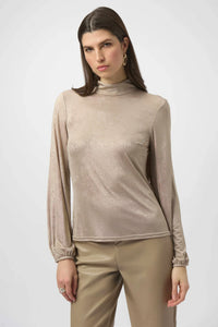 RIBKO SHIMMER L/S MOCK NK