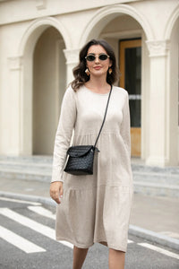 ORANGE DRESS KNIT CLASSIC LONG SLEEVE