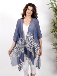 FLORAL EMBROIDERED KIMONO