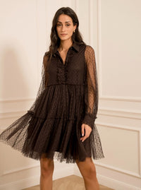 CHOK P DRESS TULLE PLUMETIS SHIRT