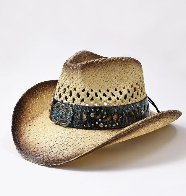 STRUCTURED STRAW COWBOY HAT