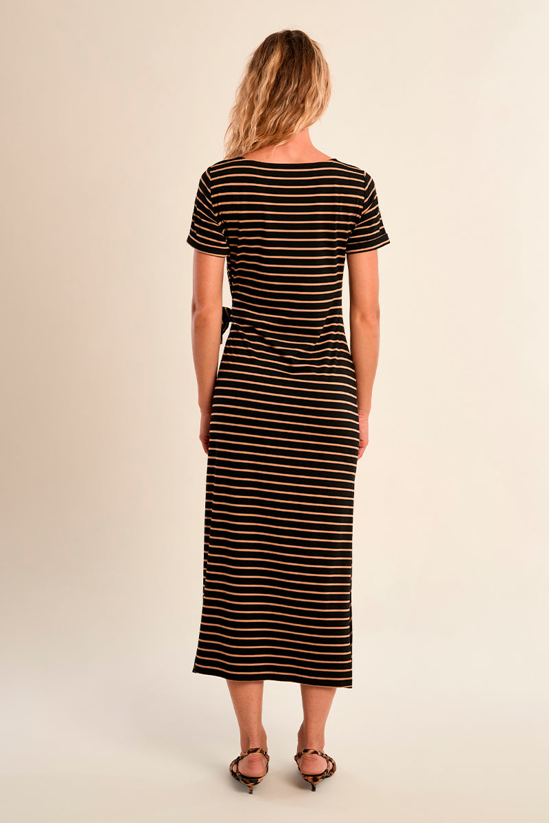 MOLLY DRESS LONG SIDE GATHER