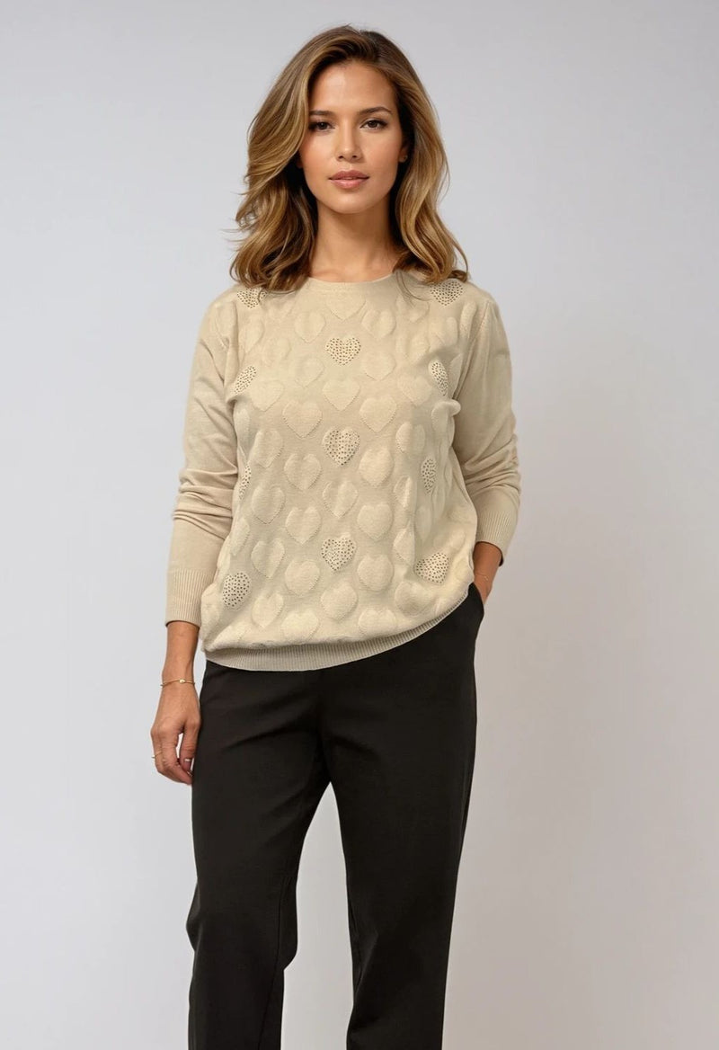 CHOA SWEATER HEART & RHINESTN