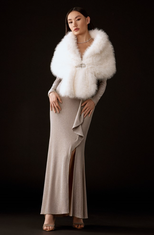 JOSEPH RIBKOFF CAPE FAUX FUR