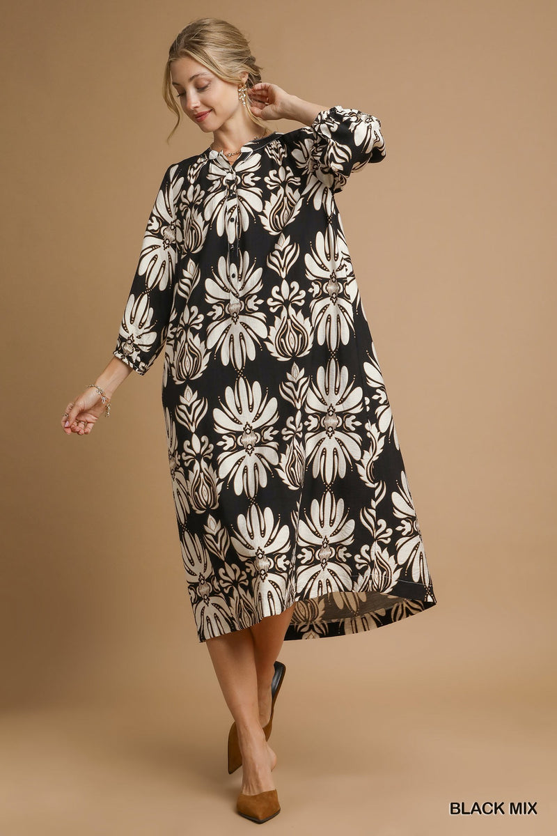 UM DRESS 1/2 BUTTON DWN MIDI