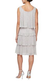 SLNY DRESS ARTCHK TIERED W/ JCKT