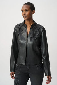 RIBKOFF JACKET EMBELLISHED FOILED SUEDE