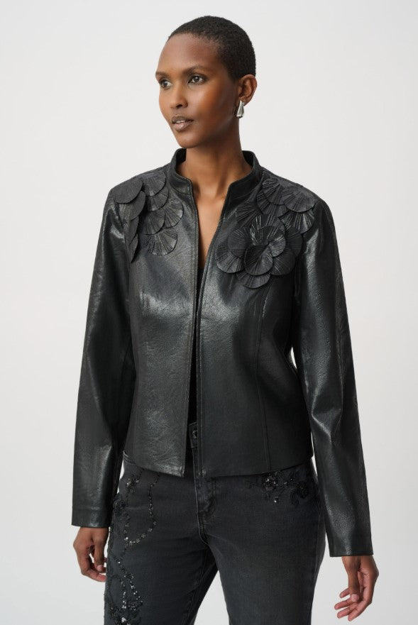 RIBKOFF JACKET EMBELLISHED FOILED SUEDE