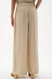 RIBKO PANT WOVEN STRIPE WIDE LEG PULL ON