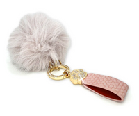 JACQUELINE KENT FAUX FUR POM POM KEYCHAIN