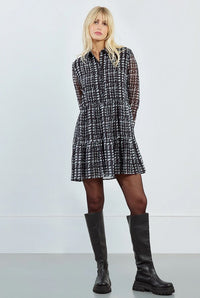 MOLLY DRESS BLK PLAID