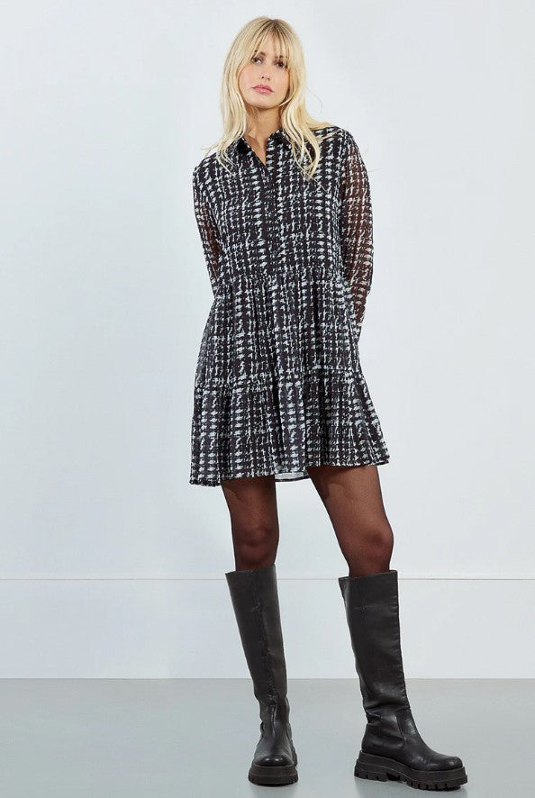 MOLLY DRESS BLK PLAID